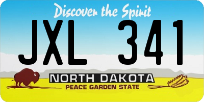 ND license plate JXL341