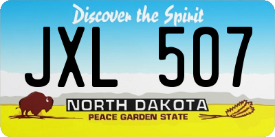 ND license plate JXL507