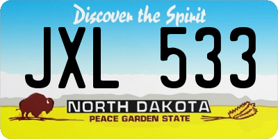 ND license plate JXL533