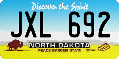 ND license plate JXL692