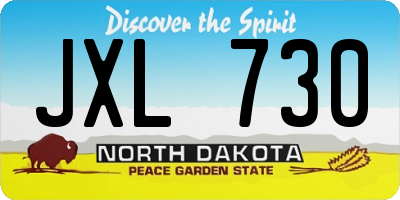 ND license plate JXL730