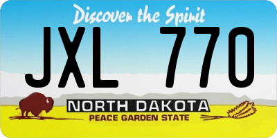 ND license plate JXL770