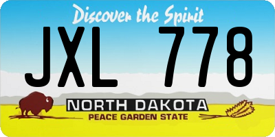 ND license plate JXL778