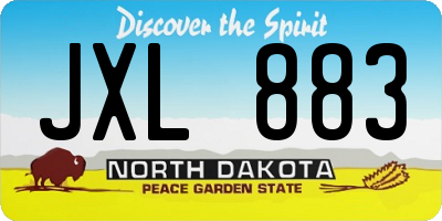 ND license plate JXL883