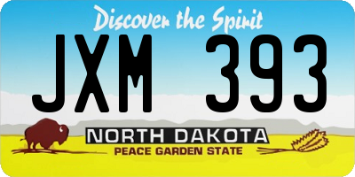 ND license plate JXM393