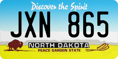 ND license plate JXN865
