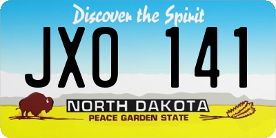 ND license plate JXO141