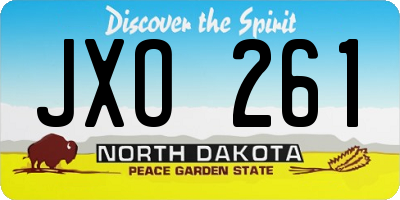 ND license plate JXO261