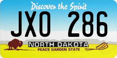 ND license plate JXO286