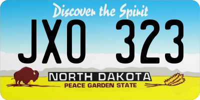 ND license plate JXO323