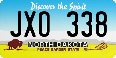 ND license plate JXO338