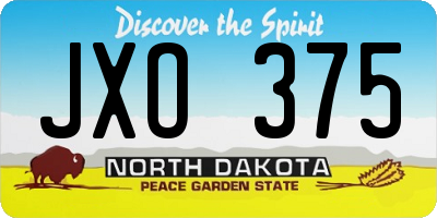 ND license plate JXO375