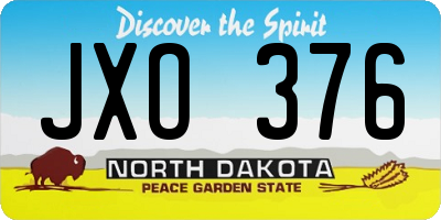 ND license plate JXO376