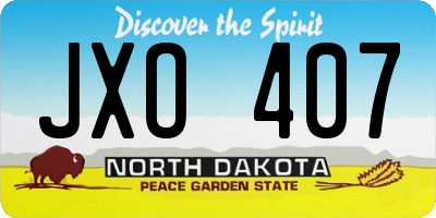 ND license plate JXO407