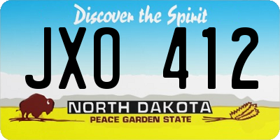 ND license plate JXO412