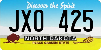 ND license plate JXO425