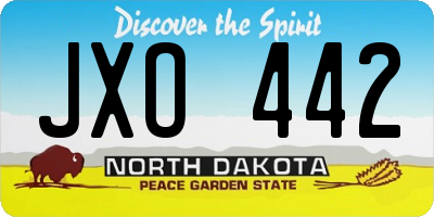 ND license plate JXO442