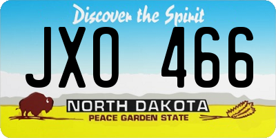 ND license plate JXO466