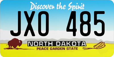 ND license plate JXO485