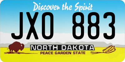 ND license plate JXO883
