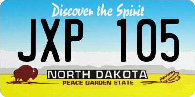 ND license plate JXP105