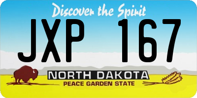 ND license plate JXP167