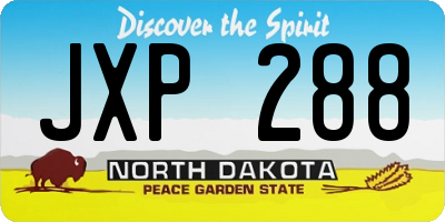 ND license plate JXP288