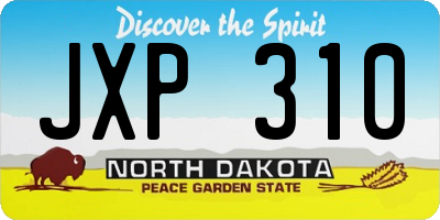 ND license plate JXP310