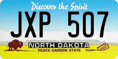 ND license plate JXP507