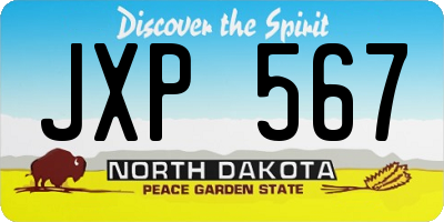 ND license plate JXP567
