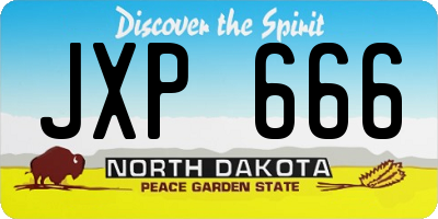 ND license plate JXP666