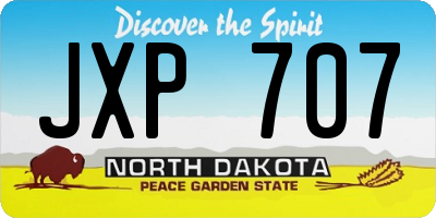 ND license plate JXP707