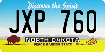 ND license plate JXP760