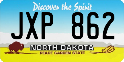 ND license plate JXP862