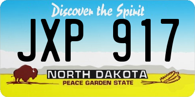 ND license plate JXP917