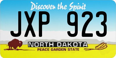 ND license plate JXP923