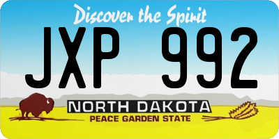 ND license plate JXP992