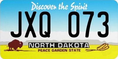 ND license plate JXQ073