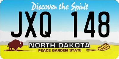 ND license plate JXQ148