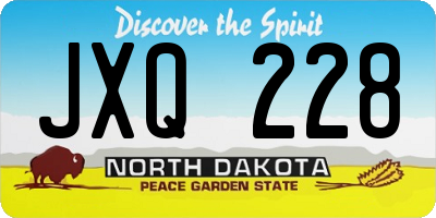 ND license plate JXQ228