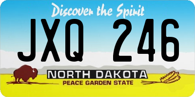 ND license plate JXQ246