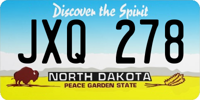 ND license plate JXQ278