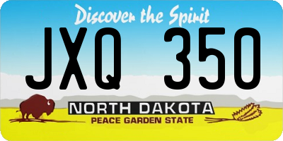 ND license plate JXQ350