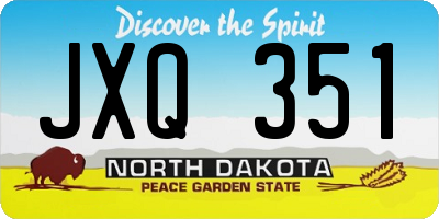 ND license plate JXQ351