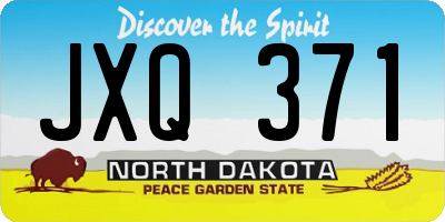 ND license plate JXQ371