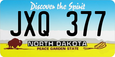 ND license plate JXQ377