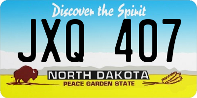 ND license plate JXQ407