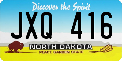 ND license plate JXQ416