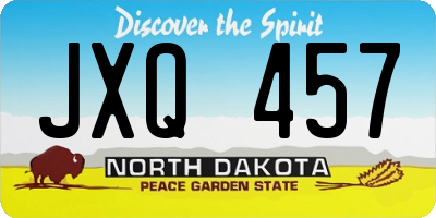 ND license plate JXQ457