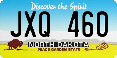 ND license plate JXQ460